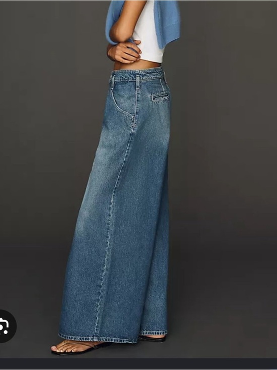 Pilcro Denim - Pilcro Wide-Leg High-Rise Jeans in Blue Denim